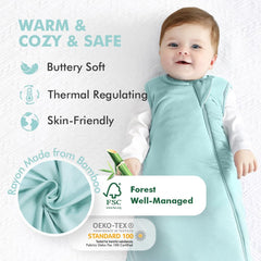 HAPIU bamboo sleep sack 2-way zipper keeps diaper changes quick