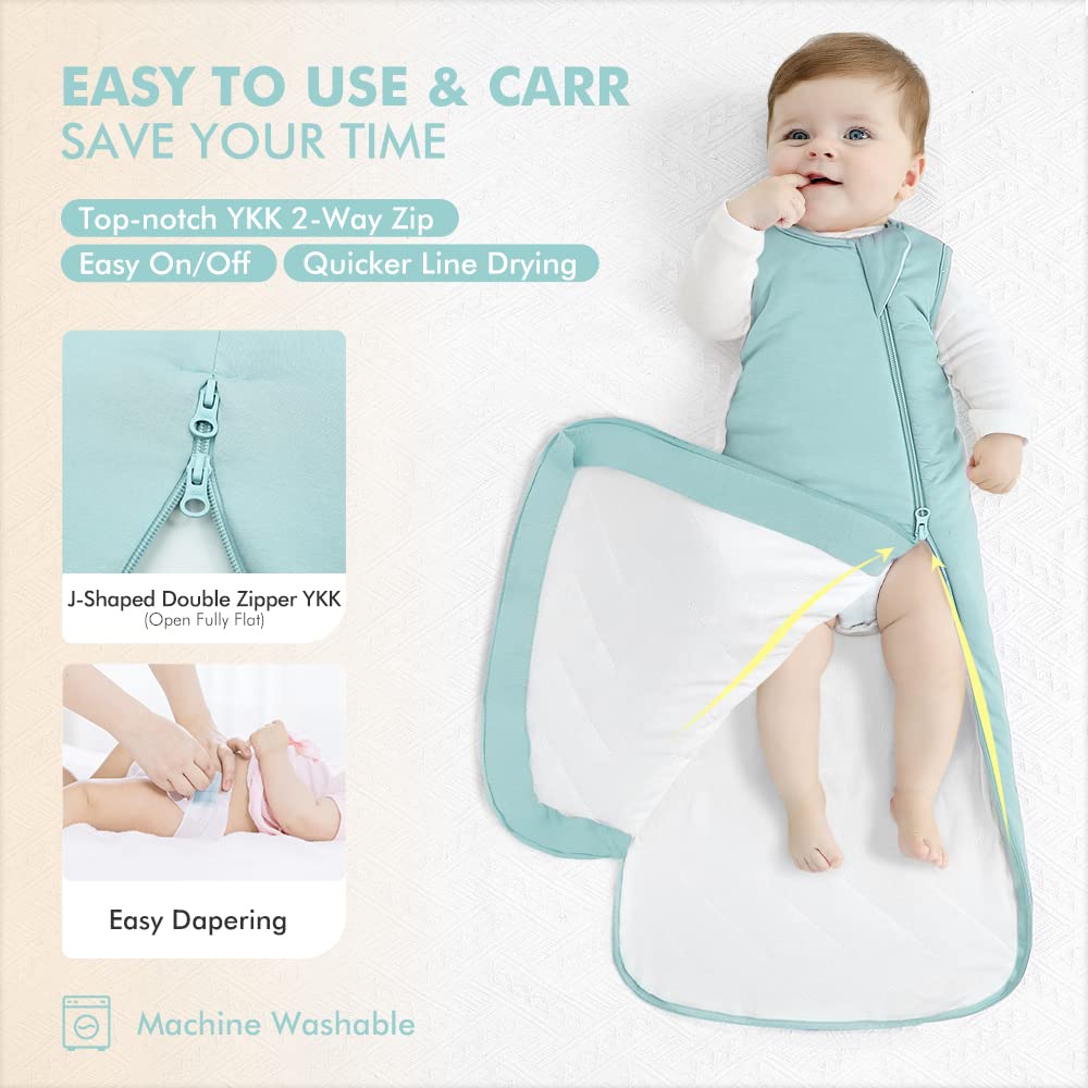 HAPIU bamboo sleep sack roomy leg openings support hip healthy movement