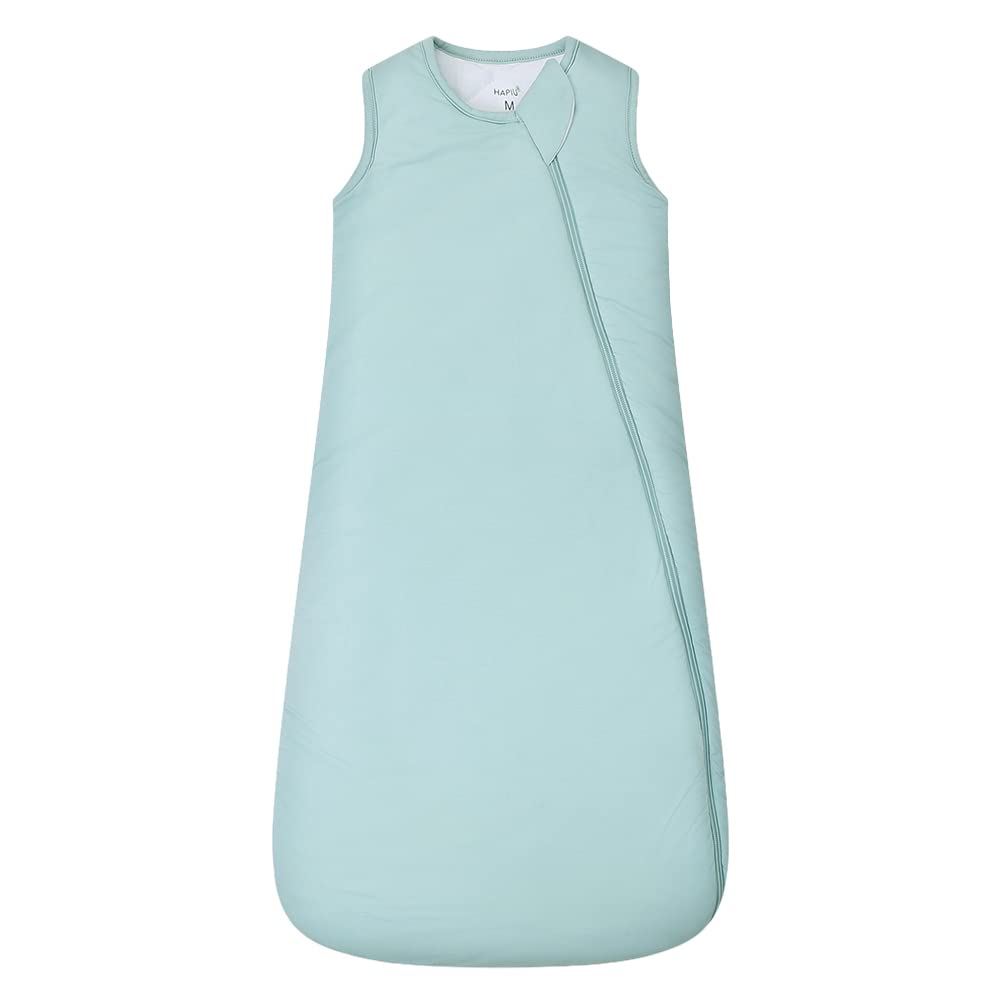 HAPIU bamboo sleep sack sage front view promotes cozy all-season wear