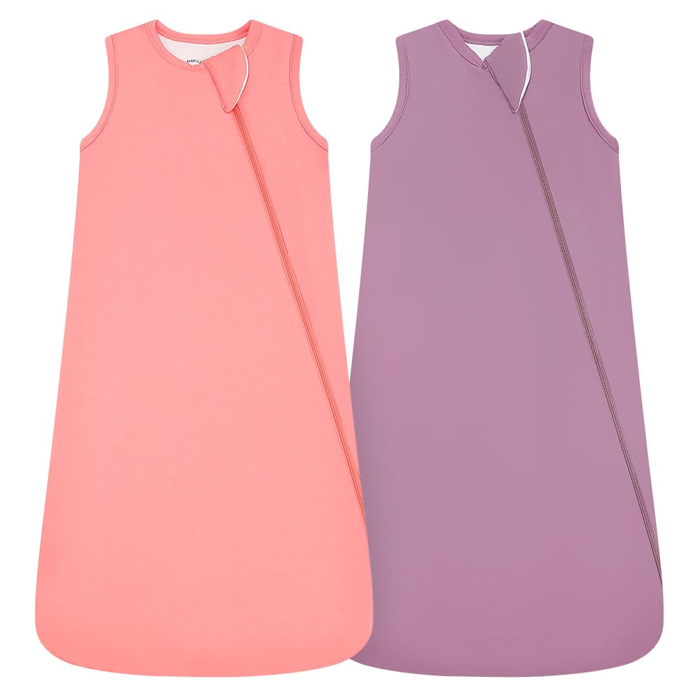 HAPIU bamboo sleep sack in Strawberry Ice offers soft, all-season comfort.