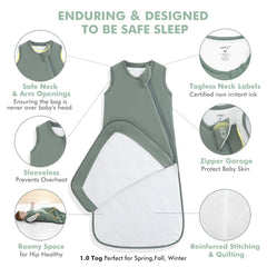 HAPIU sleep sack roomy design supports kicking and growth