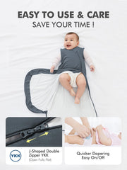 HAPIU wearable blanket style sleep sack highlights roomy leg room for growth.
