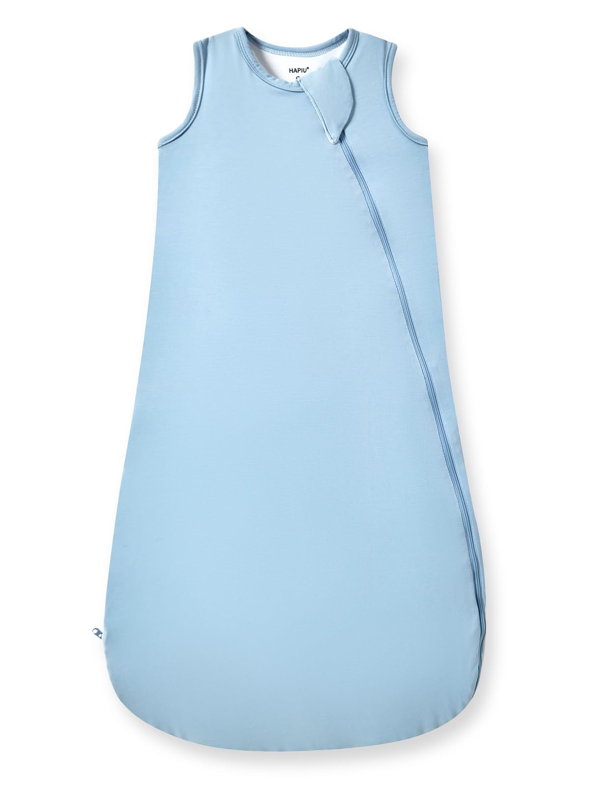 HAPIU sleep sack in fog with soft bamboo rayon for gentle warmth.