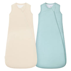 HAPIU sleep sack front view in Sage and Oat, cozy unisex wearable blanket.