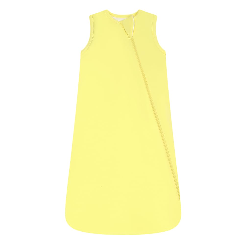 HAPIU sleep sack lemon grass front view with 2-way zipper for easy changes