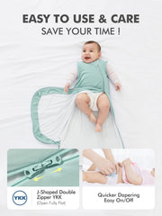 HAPIU sleep sack highlighting roomy leg area for growth and kicking.