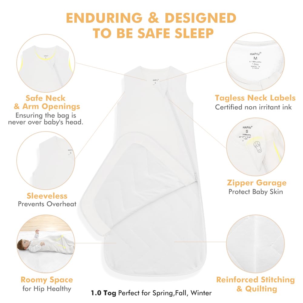 HAPIU safety zipper garage highlighting gentle sleep and skin protection.