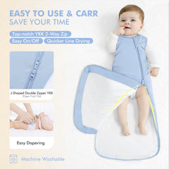 HAPIU TOG 1.0 sleep sack demonstrating roomy leg area.
