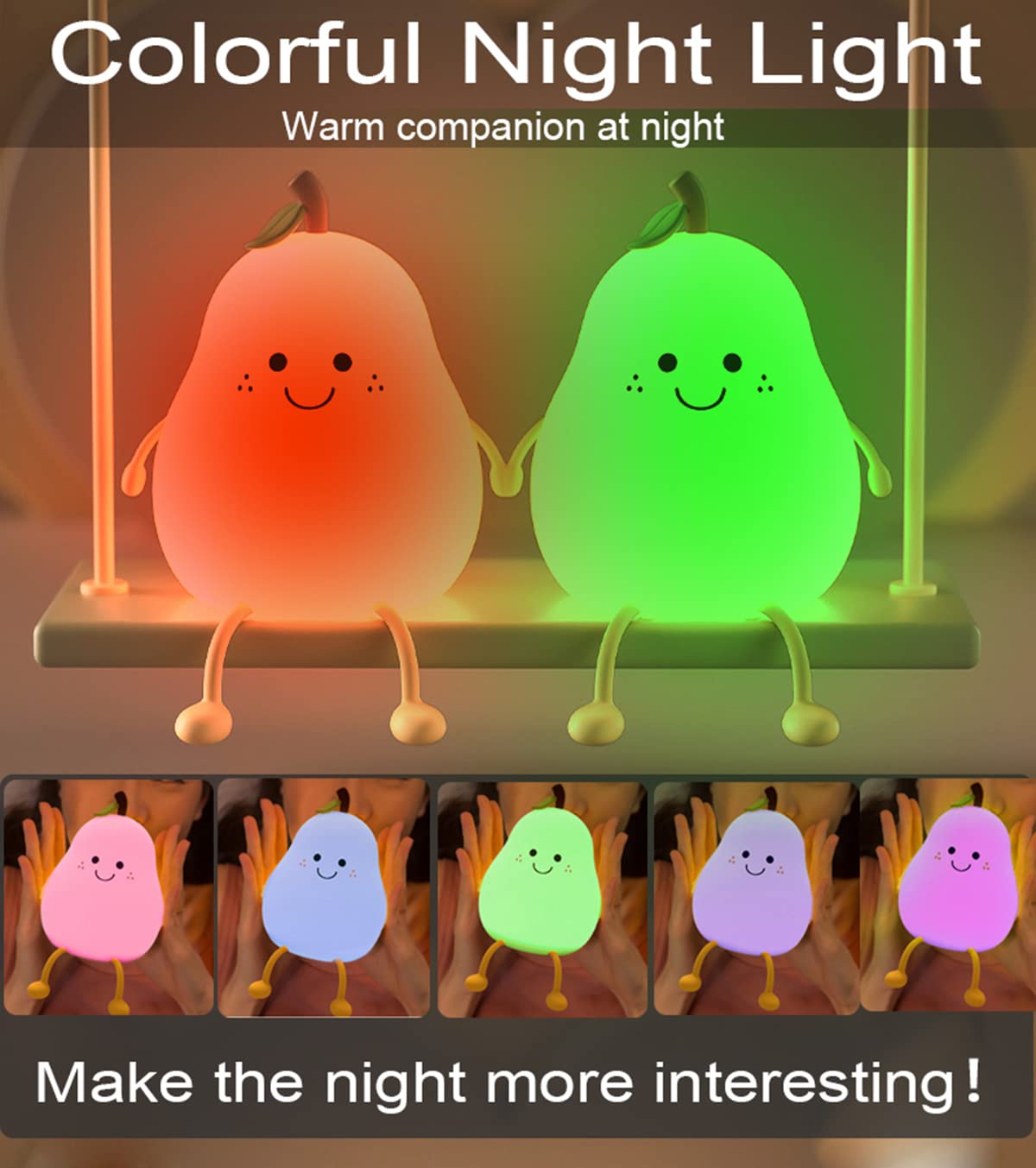 HAPPYBAG BPA-free silicone night light safe for babies and toddlers