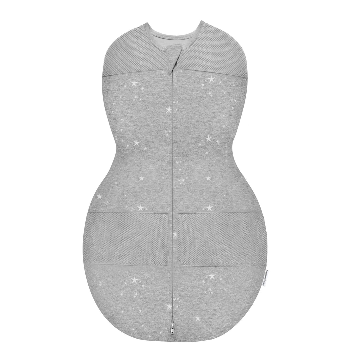 Sleepea front view with graphite stars for secure, cozy sleep in organic cotton