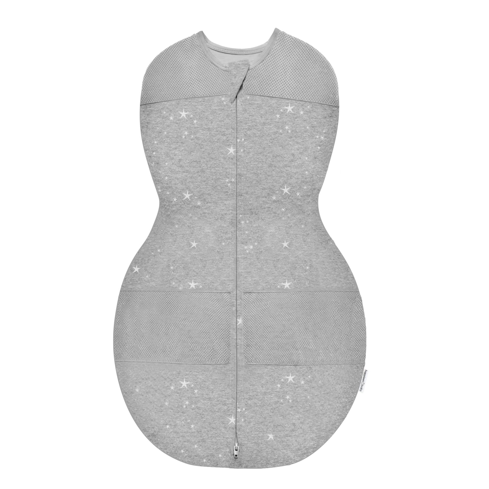 Happiest Baby Sleepea graphite stars large swaddle in soft organic cotton for cozy sleep