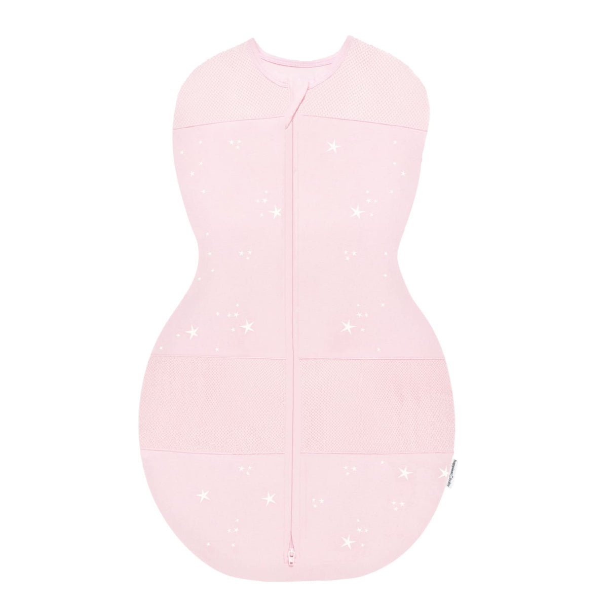 Happiest Baby Sleepea rose stars swaddle, large front view, for secure sleep and hip-friendly design.