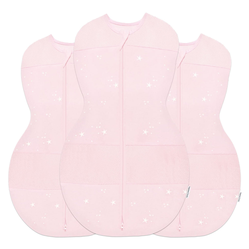 Happiest Baby Sleepea rose-stars swaddle pattern for secure newborn sleep