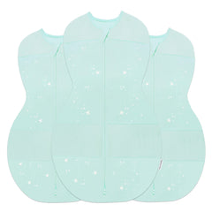 Happiest Baby Sleepea teals stars small close-up showing secure wrap for peaceful sleep