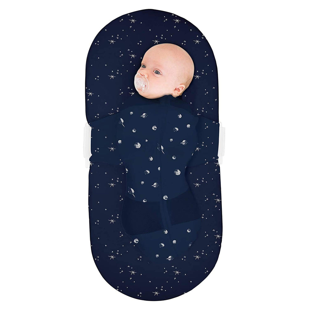 Close-up of Happiest Baby SNOO Sleep Sack organic cotton showing soft, breathable fabric.