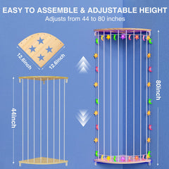 Happnear adjustable rope hammock 44 to 80 inches supports many plush toys.