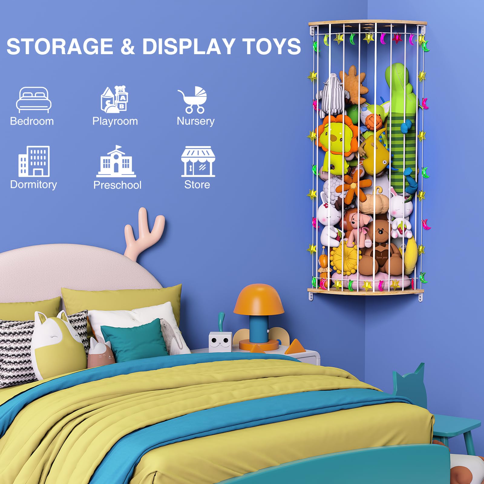 Happnear fan-shaped corner design saves space in kids rooms.