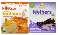 Happy Baby Organic Teethers Bundle with two flavors, soothing gums and easy self-feeding