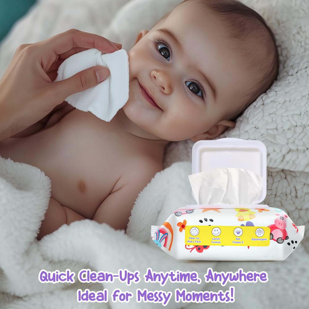 Close-up of moist, soft texture in HAPPY BUM wipe.