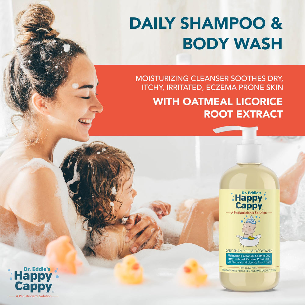 Happy Cappy bottle used during bath time with kids