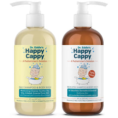 Happy Cappy daily medicated shampoo bottle front view for cradle cap care