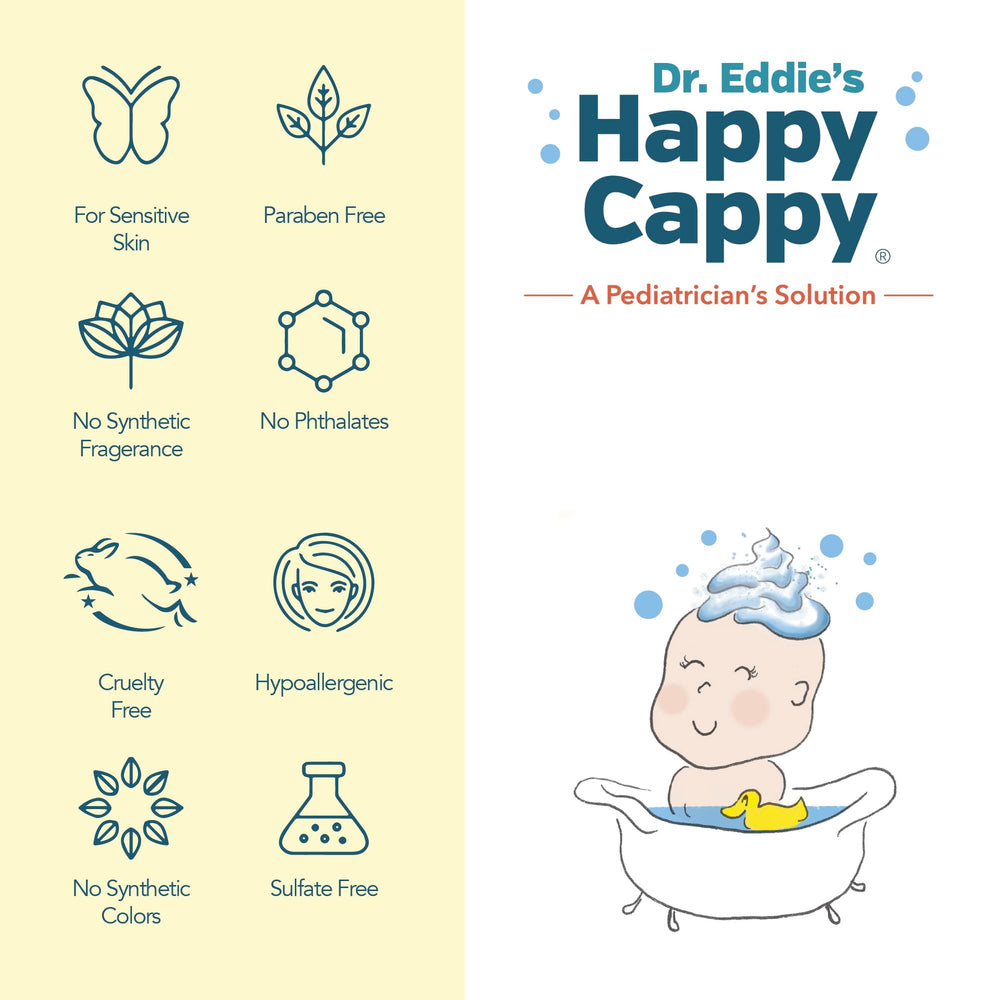 Happy Cappy fragrance-free formula image emphasizing plant-based ingredients.