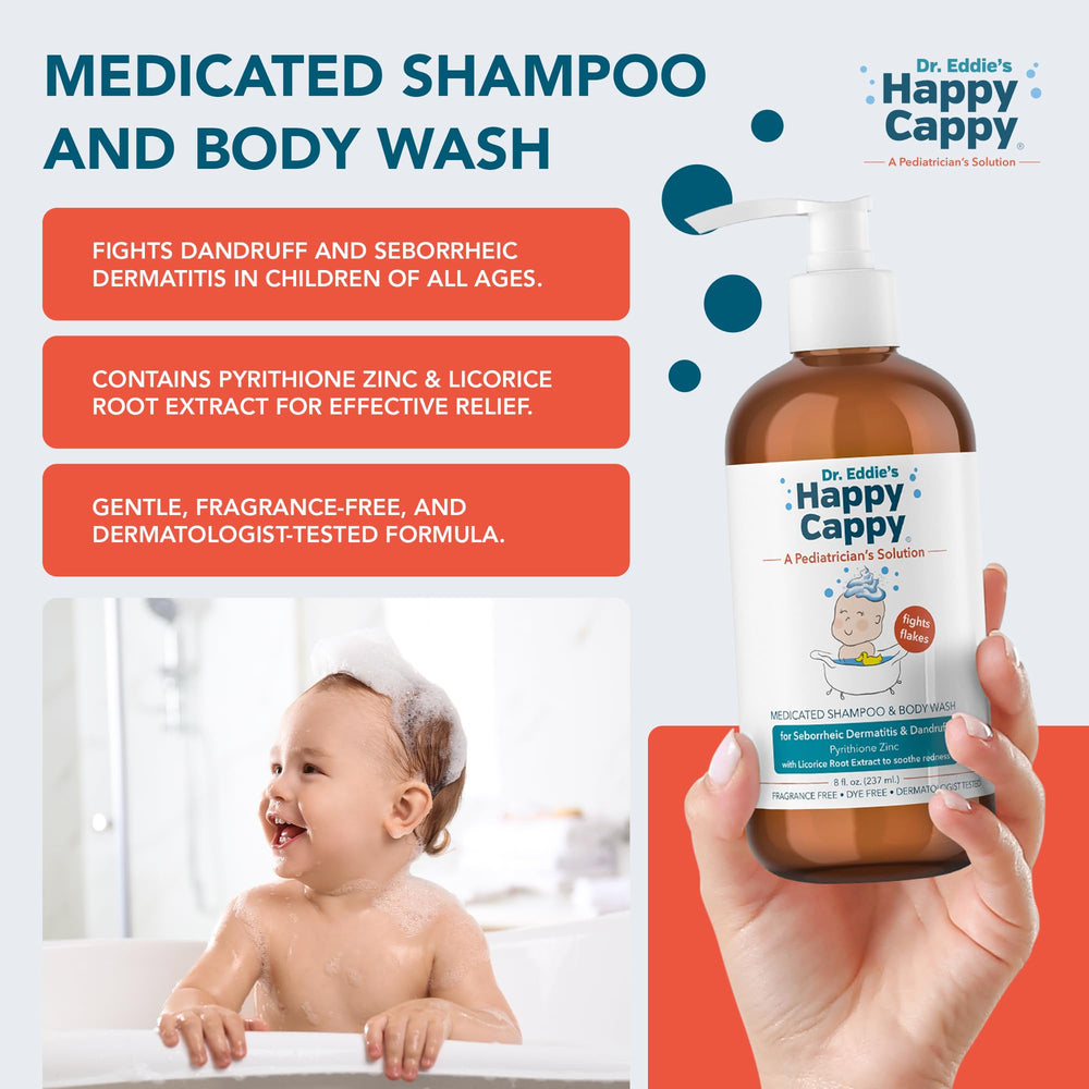 Happy Cappy fragrance-free label highlights sensitive-skin friendly formulation