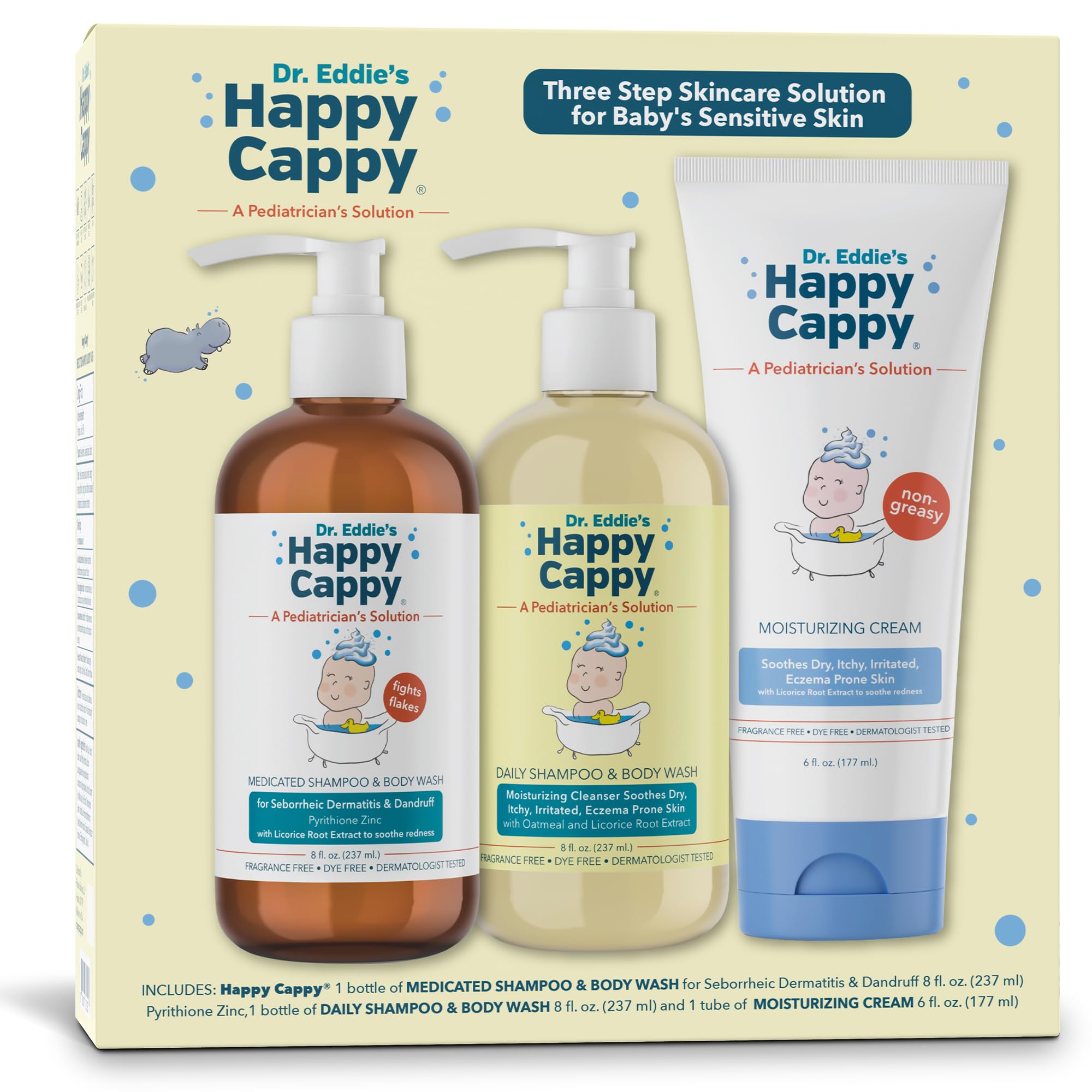 Happy Cappy medicated shampoo for cradle cap soothes flaky scalp during bath time