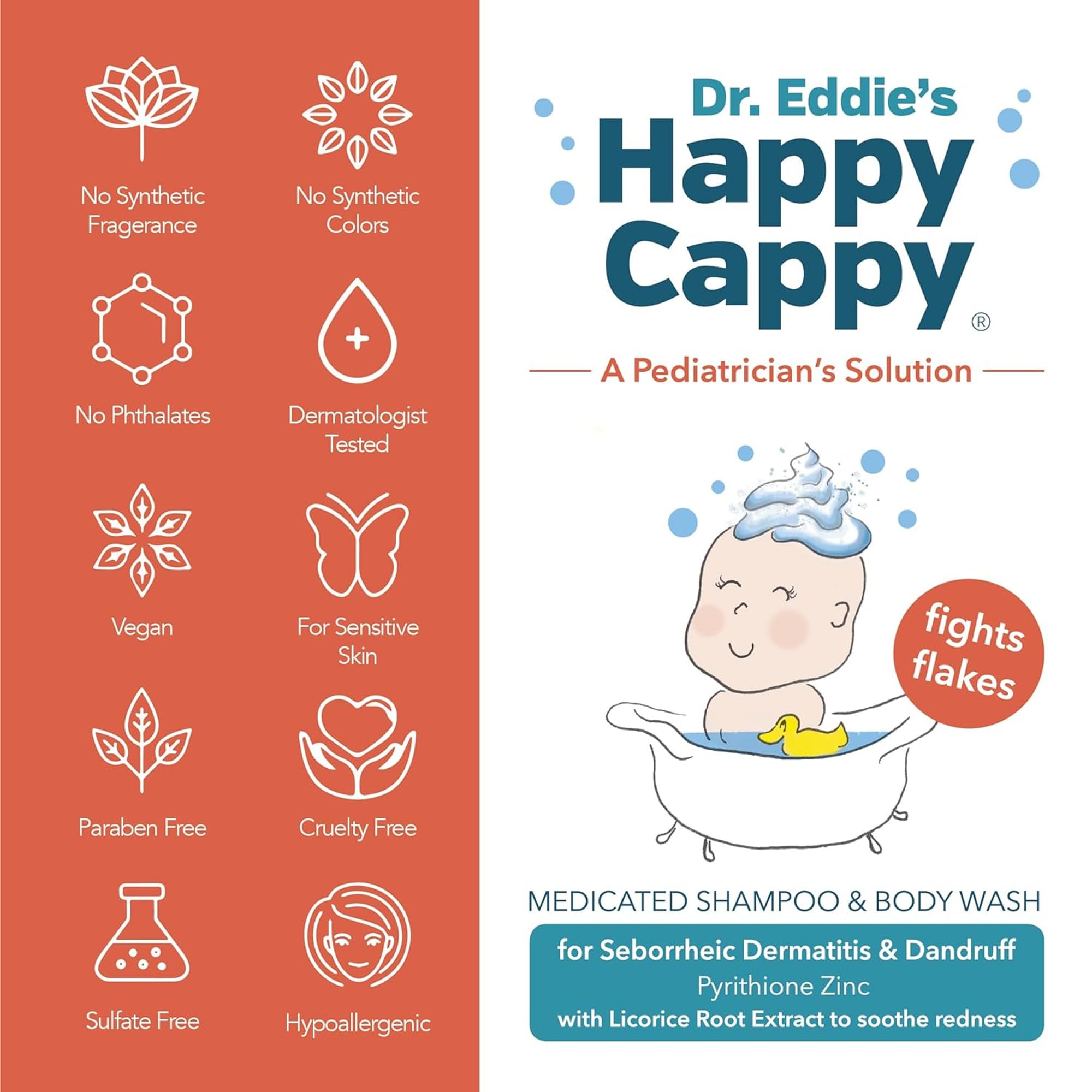 Happy Cappy Medicated Shampoo lather demonstrating gentle cleansing.