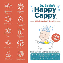 Happy Cappy Medicated Shampoo lather demonstrating gentle cleansing.