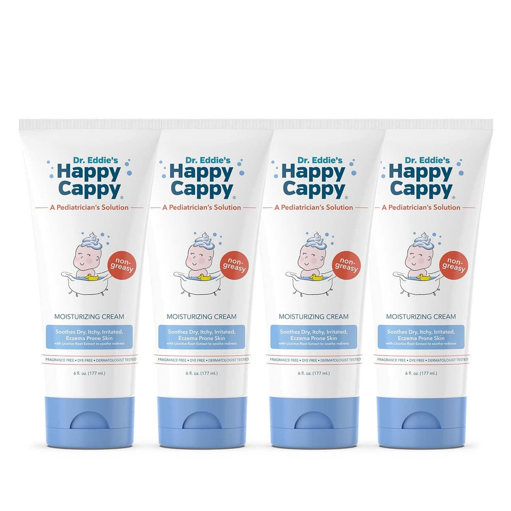 Happy Cappy four-pack display in cart-ready packaging, ideal for families