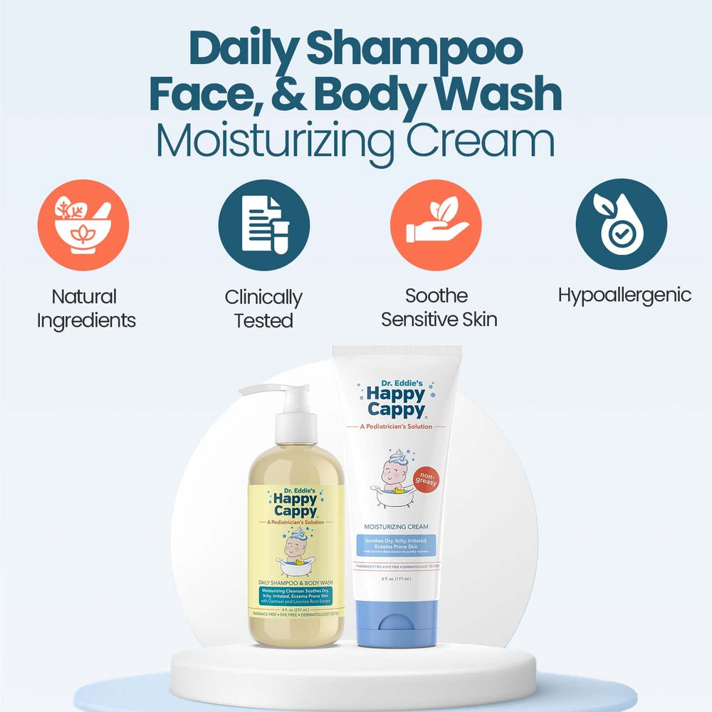 Happy Cappy moisturizing cream tube ready to hydrate skin.