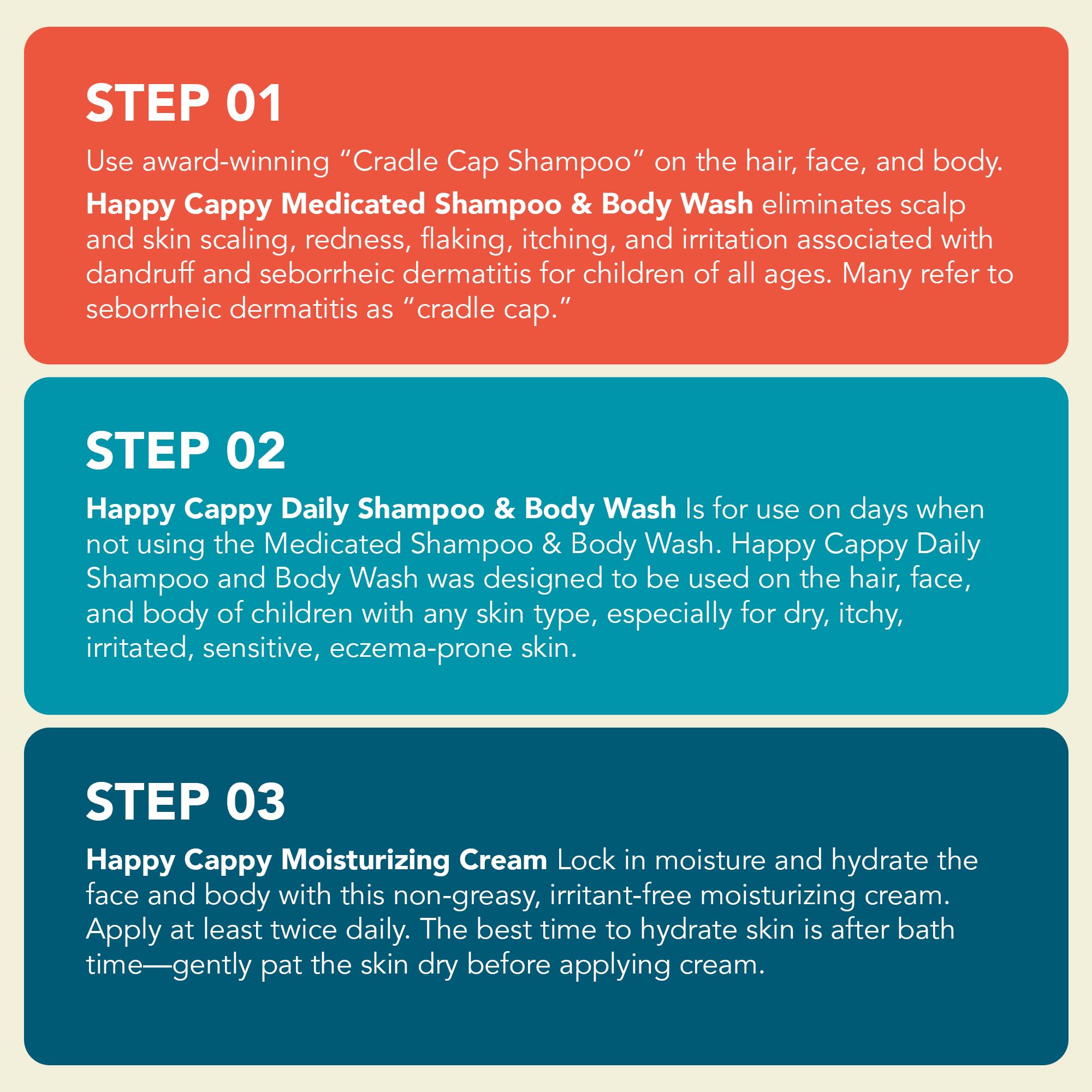 Happy Cappy moisturizing eczema cream provides after-bath hydration for soft skin