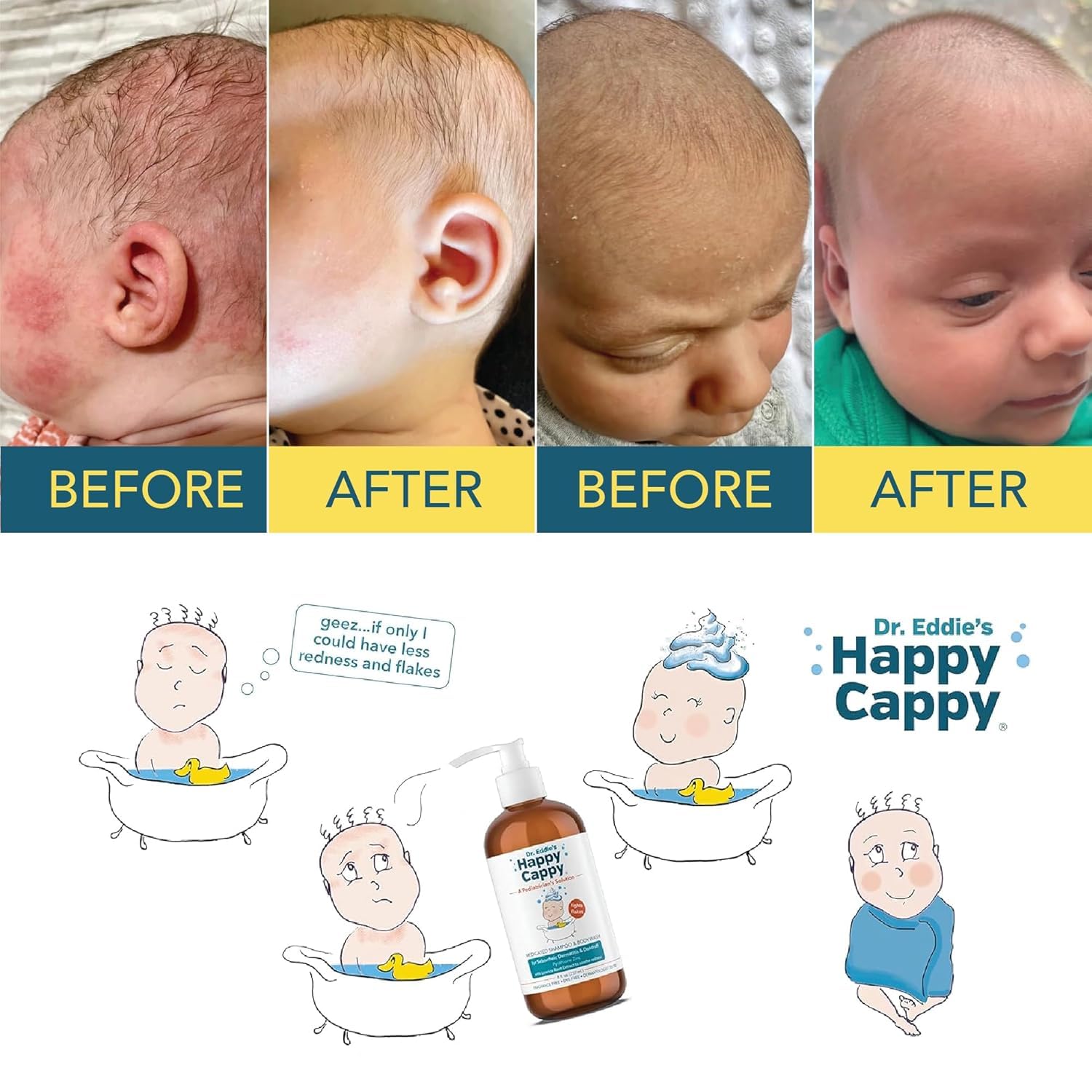 Happy Cappy packaging and label details for easy shopping