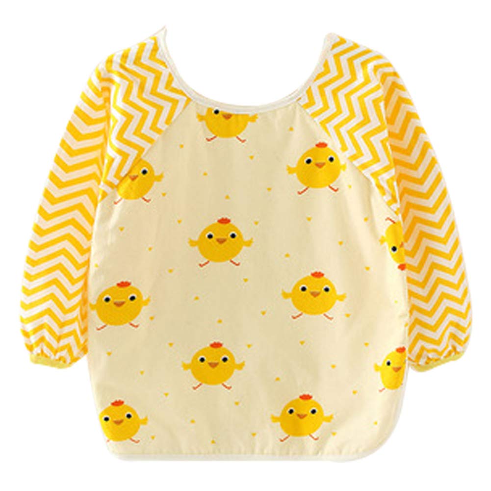 Happy Cherry sleeved bib for kids with waterproof lining protecting outfits
