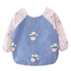 Happy Cherry feeding bib smock keeps outfits clean during meals and snacks