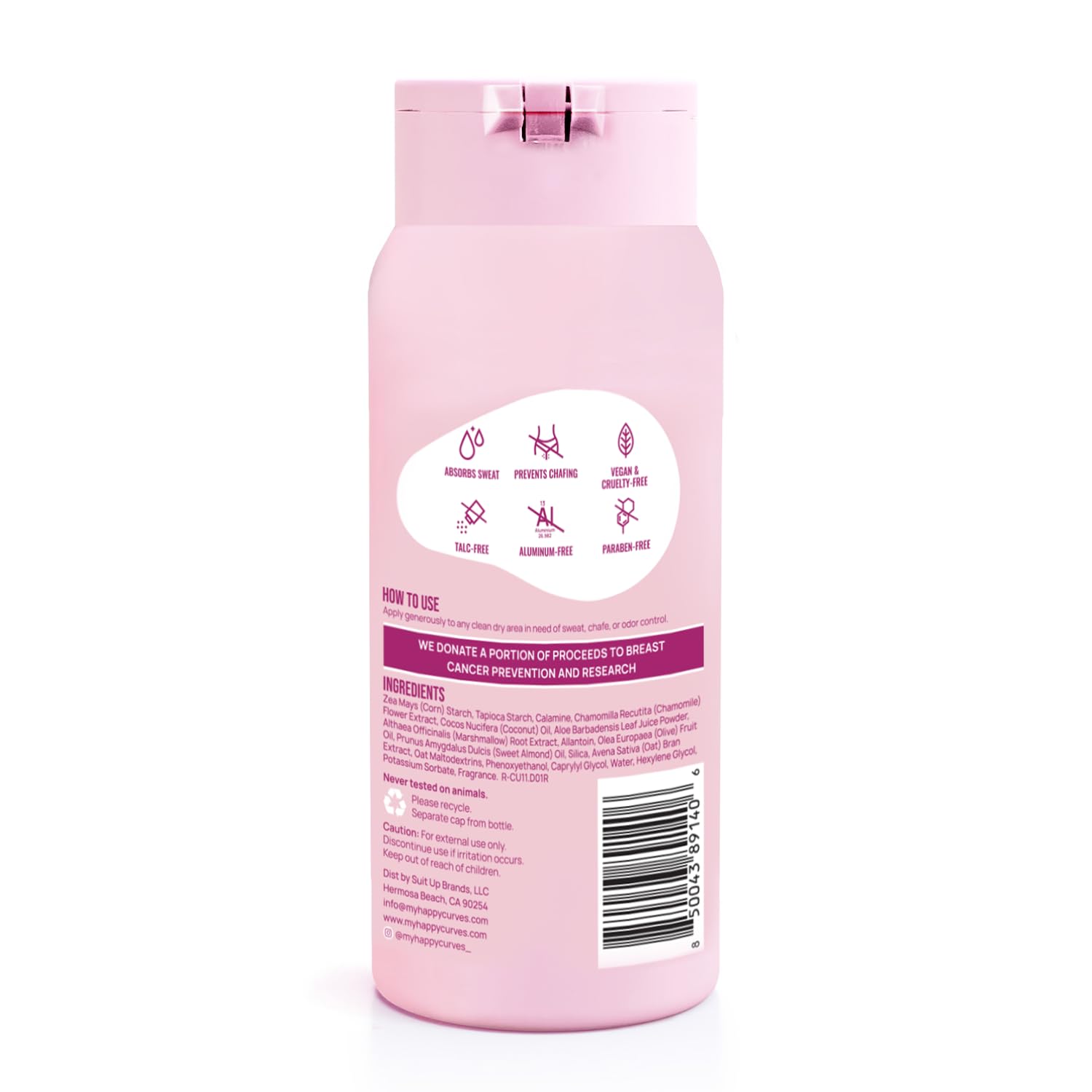 Happy Curves Comfort Powder use on private areas for discreet protection