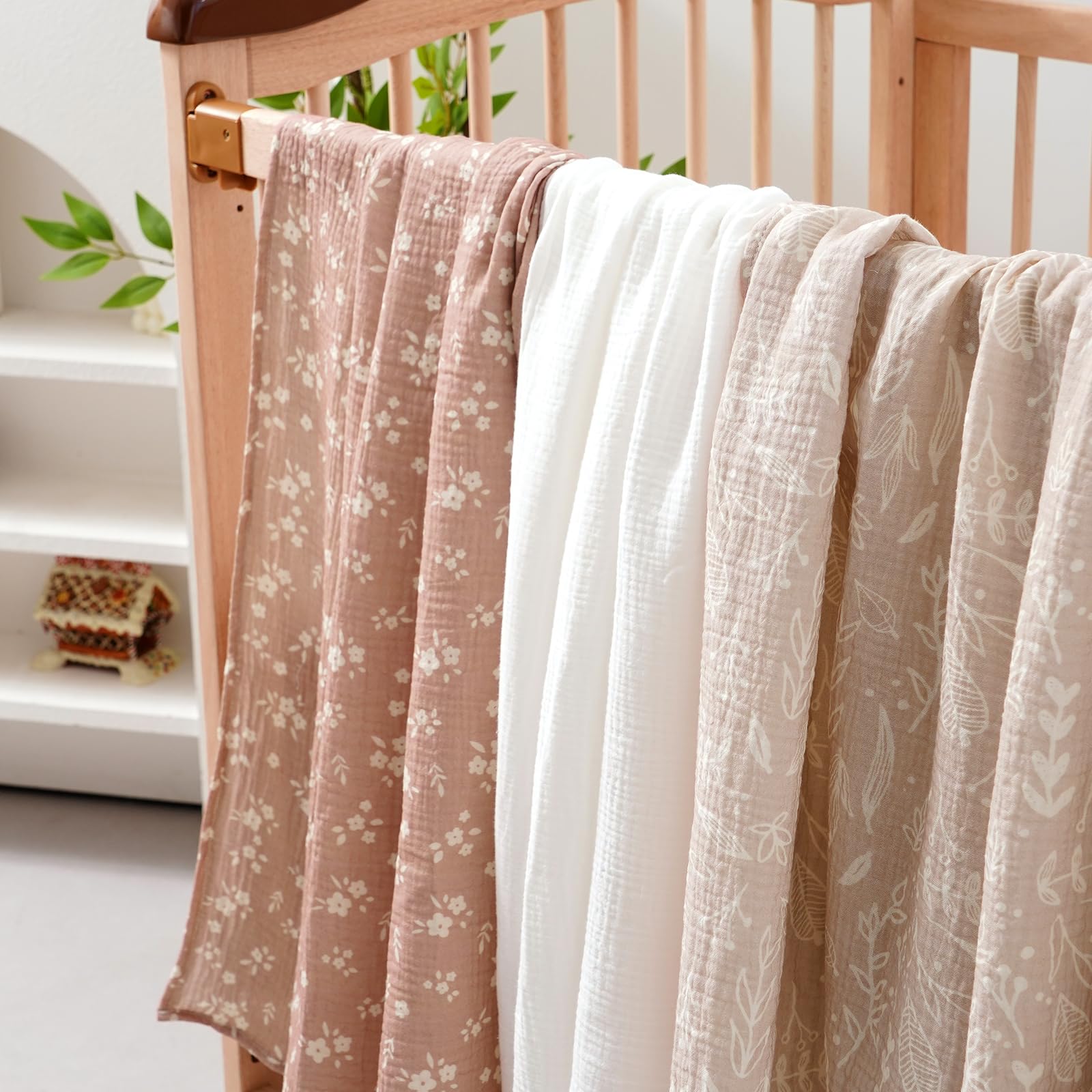 Breathable weave of Happy Flute swaddle blankets supports comfortable naps for infants.