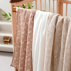 Breathable weave of Happy Flute swaddle blankets supports comfortable naps for infants.