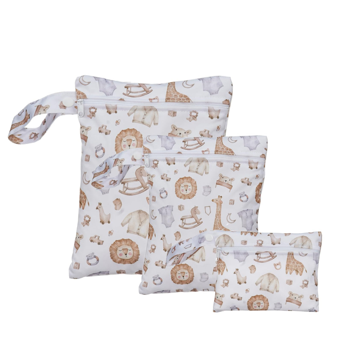 Happy Flute three-size wet bags for organized storage on the go.