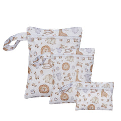 Happy Flute three-size wet bags for organized storage on the go.