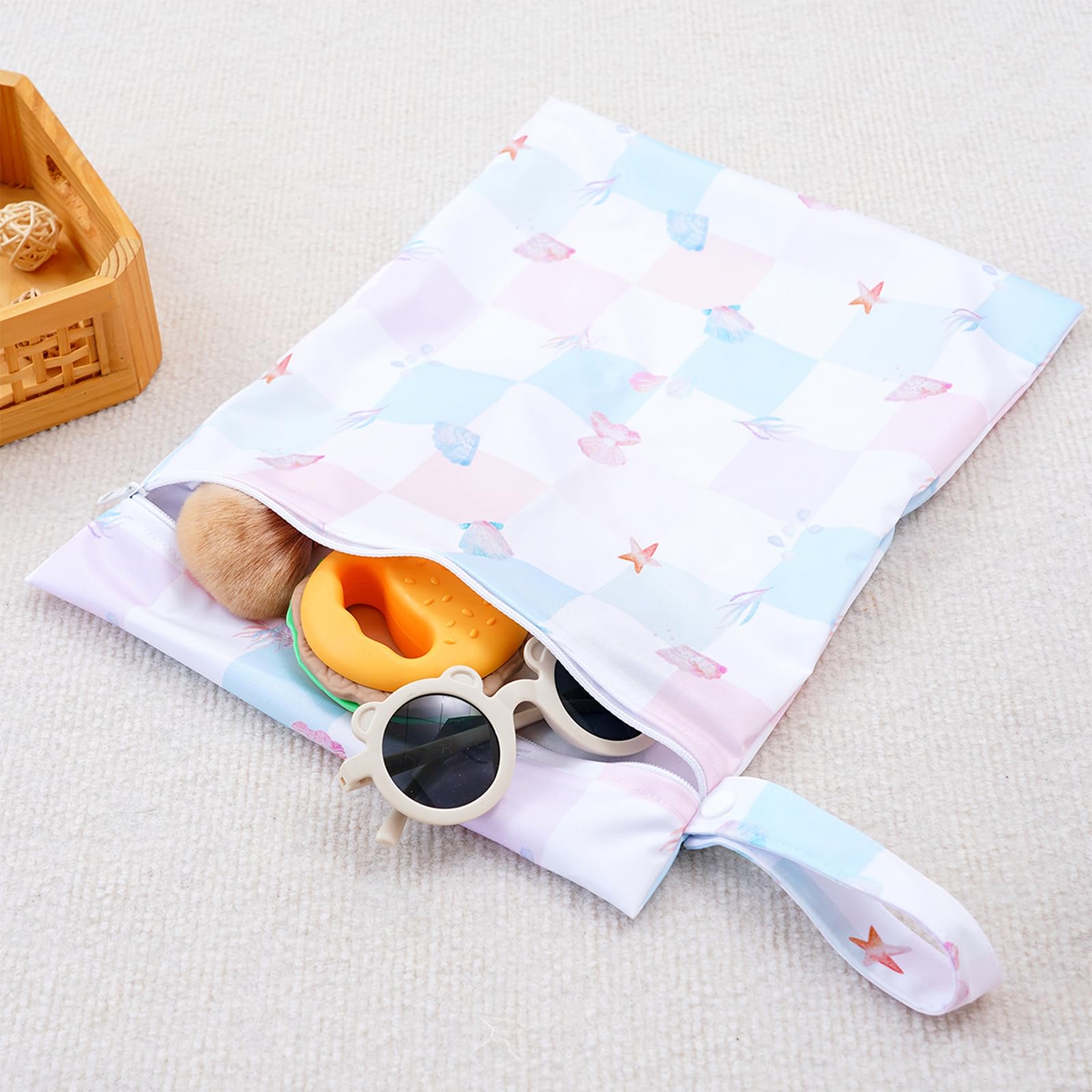 Happy Flute foldable travel wet bag fits compactly in luggage.