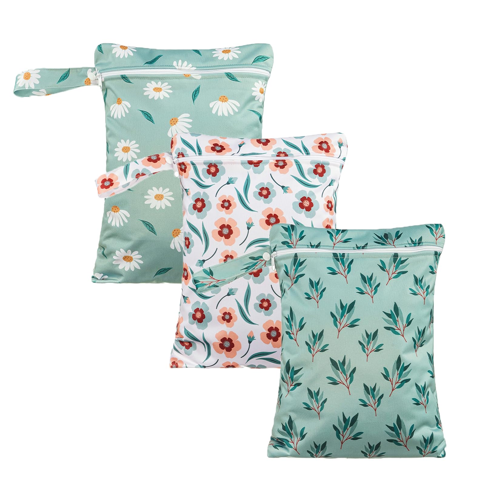 Happy Flute wet bag with zippered compartment keeps wet items separated.