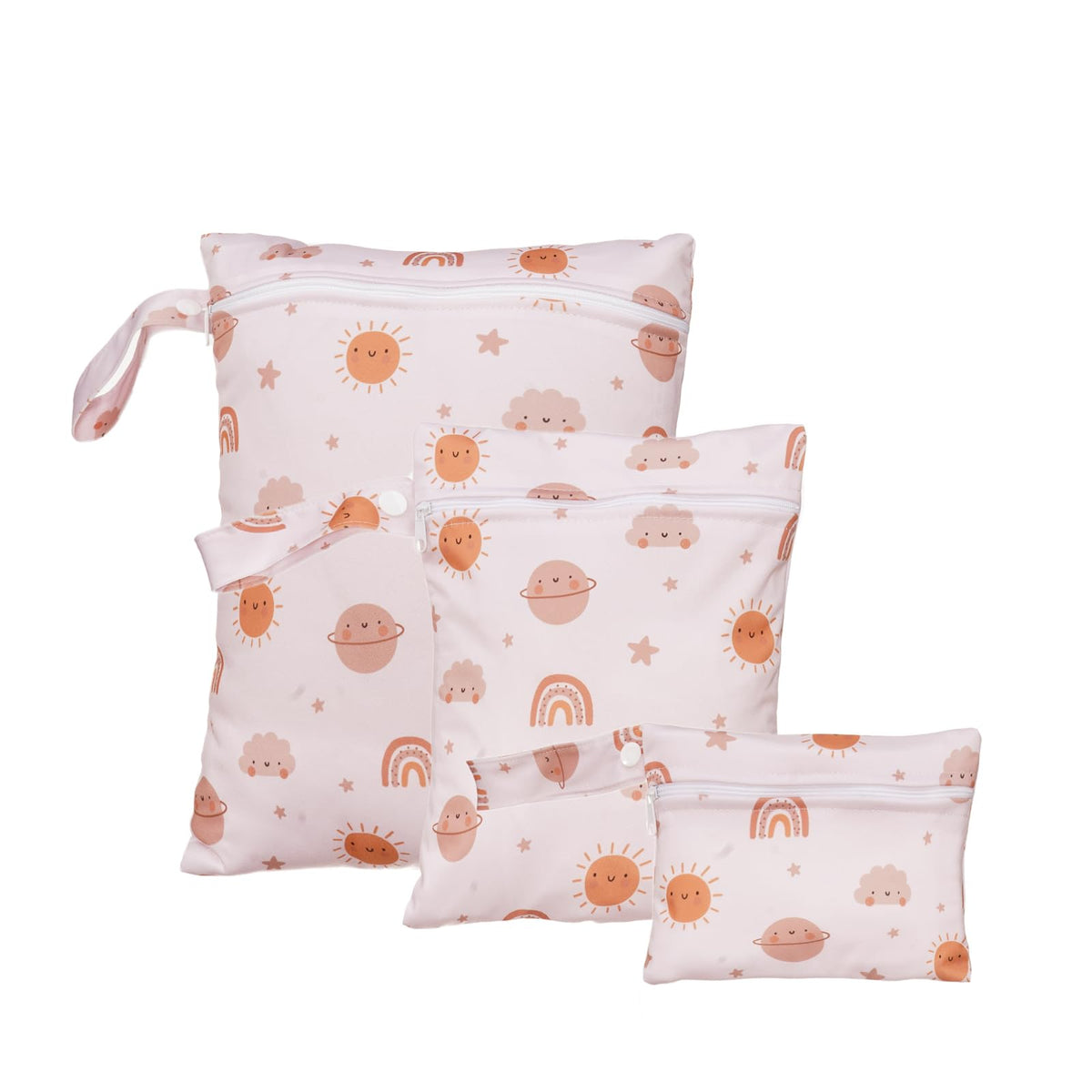 Happy Flute wet bag set in three sizes helps keep travel essentials organized and dry.