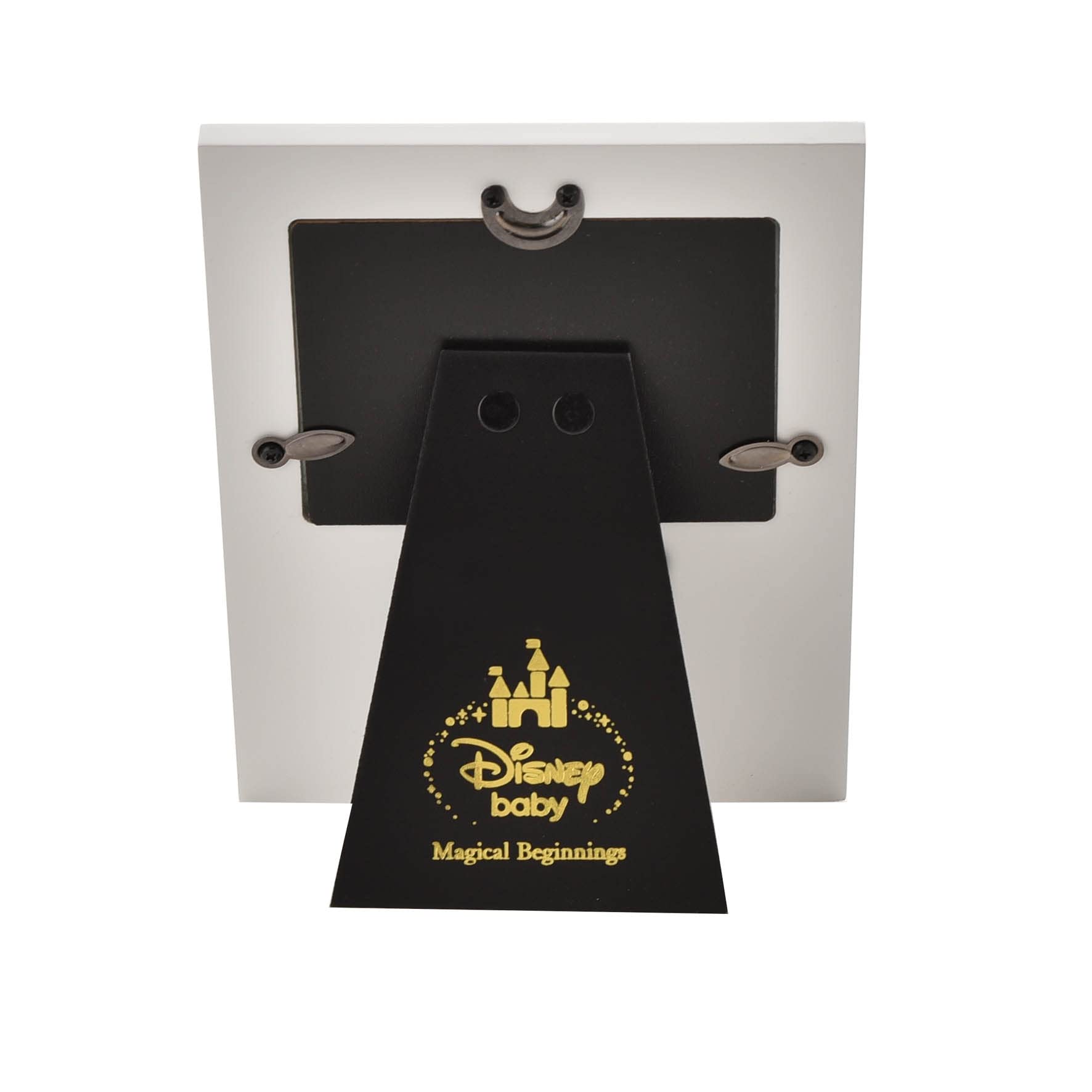 Happy Homewares freestanding frame sits neatly on a shelf for newborn memories