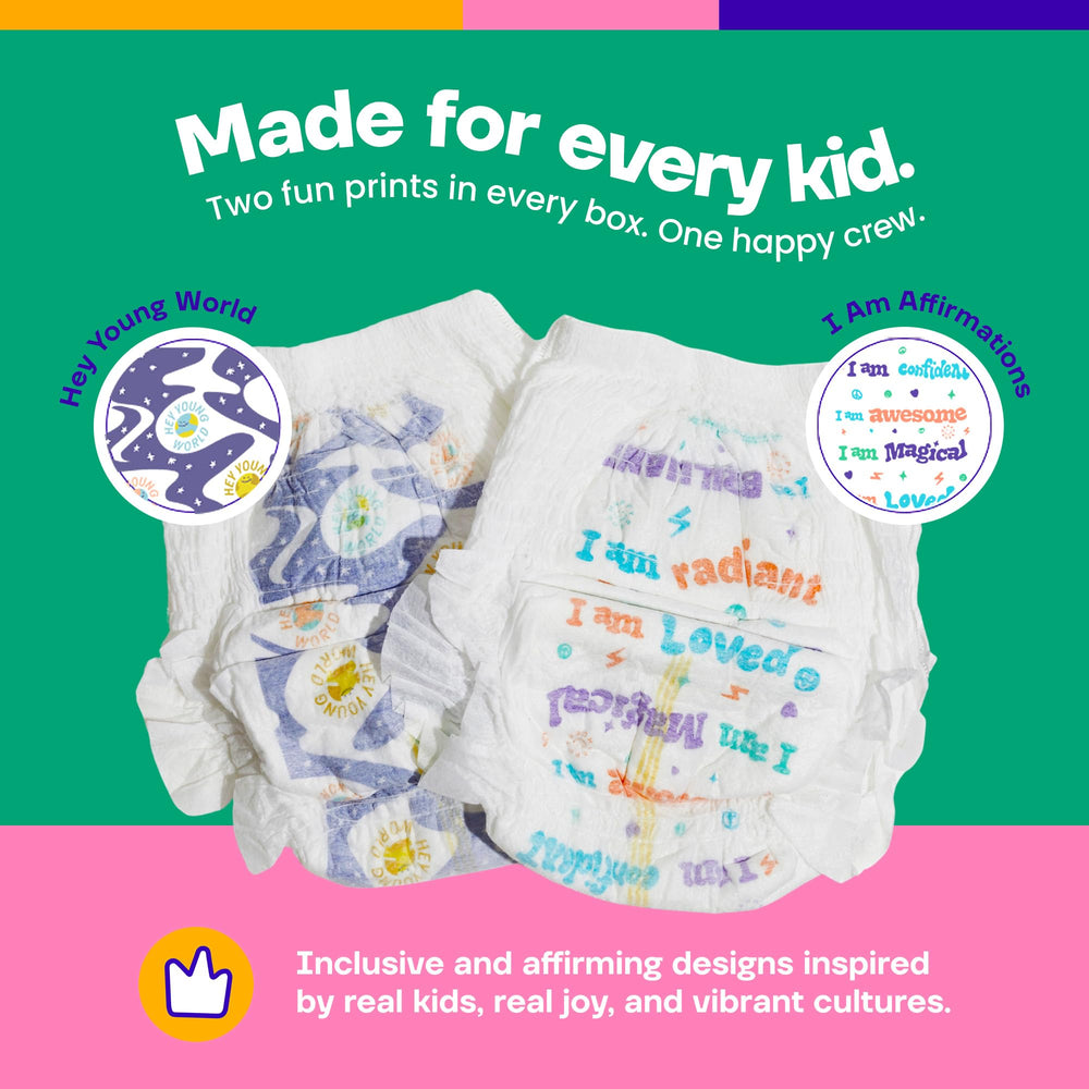 Happy Hues Go-Getters diaper featuring elastic waist and leg cuffs for a flexible fit