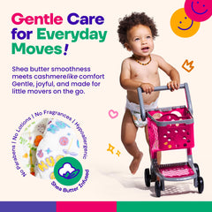 Happy Hues Go-Getters diaper full-coverage absorption with secure elastic bands