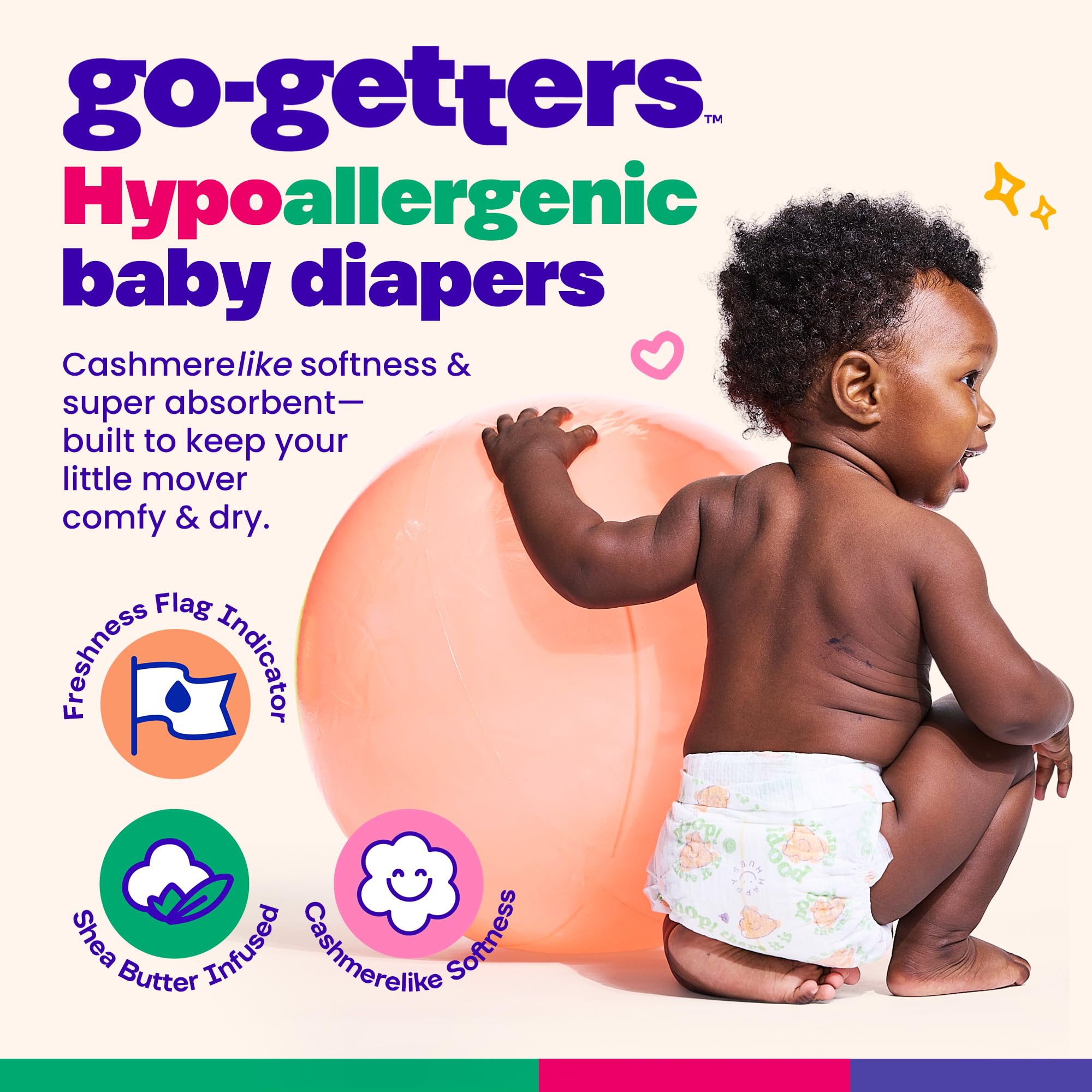 Go-Getters full-coverage core delivers reliable absorption for active toddlers.