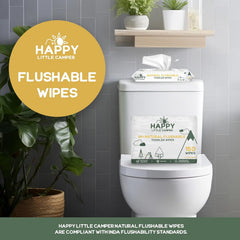 Happy Little Camper aloe vera chamomile wipes with soothing ingredients for delicate skin.
