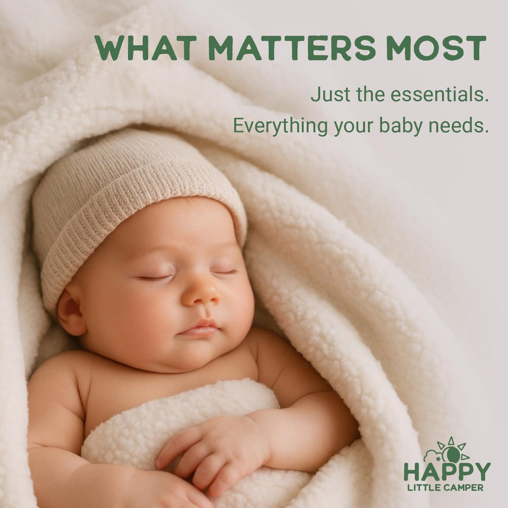 Happy Little Camper fragrance-free and chlorine-free diaper promotes gentle care.